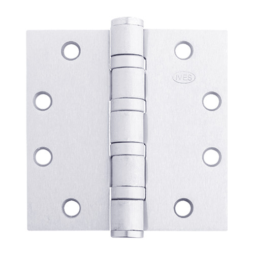 5BB1HW-4-5x4-5-651 IVES 5 Knuckle Ball Bearing Full Mortise Hinge in Bright Chrome Plated