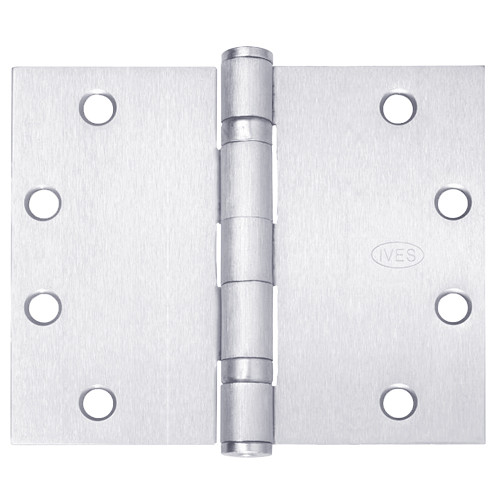 5BB1WT-4-5x6-651 IVES 5 Knuckle Ball Bearing Full Mortise Wide Throw Hinge in Bright Chrome Plated