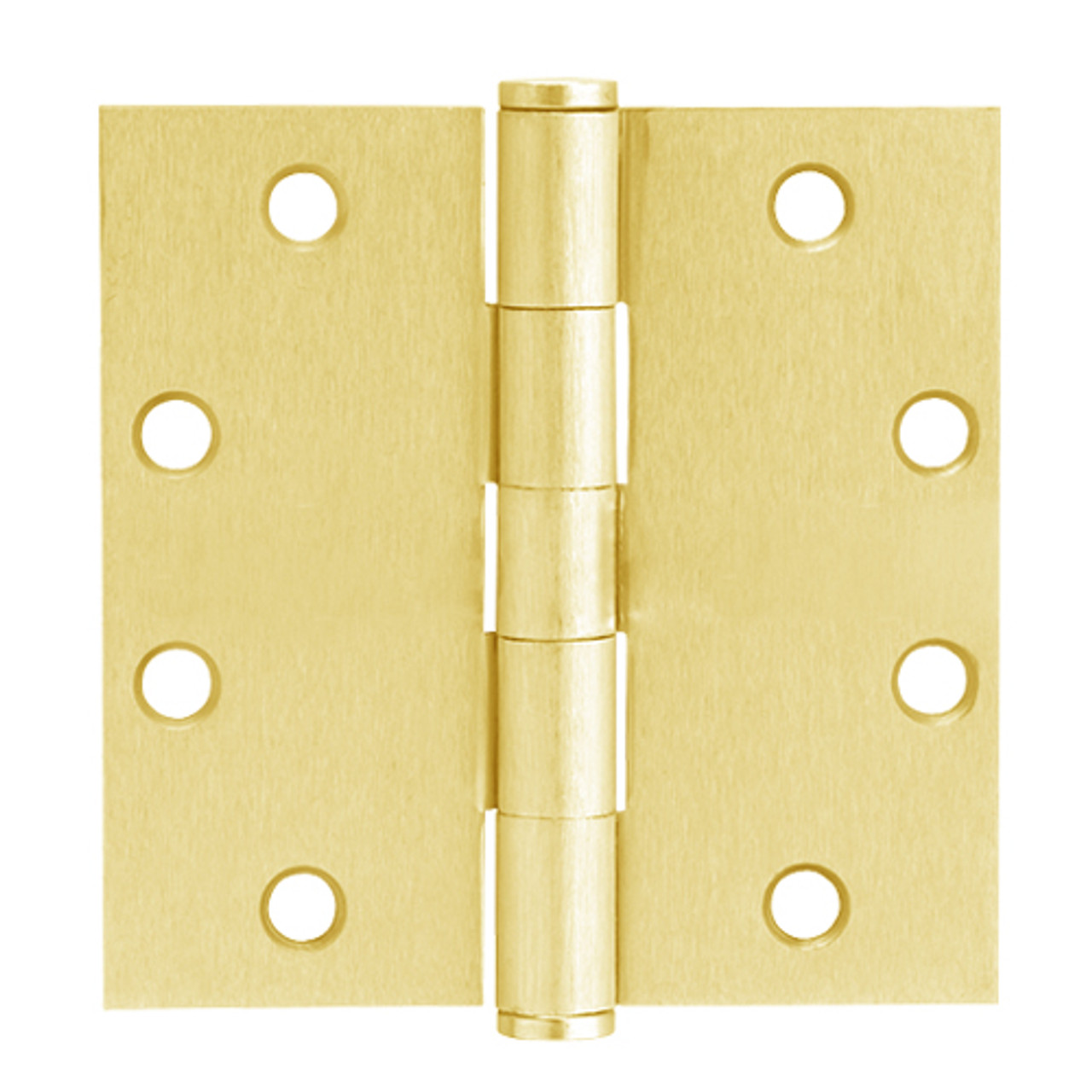 5PB1-4-5x4-605-NRP IVES 5 Knuckle Plain Bearing Full Mortise Hinge in Bright Brass