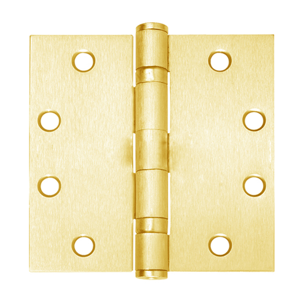 5BB1-4x4-632-NRP IVES 5 Knuckle Ball Bearing Full Mortise Hinge in Bright Brass Plated