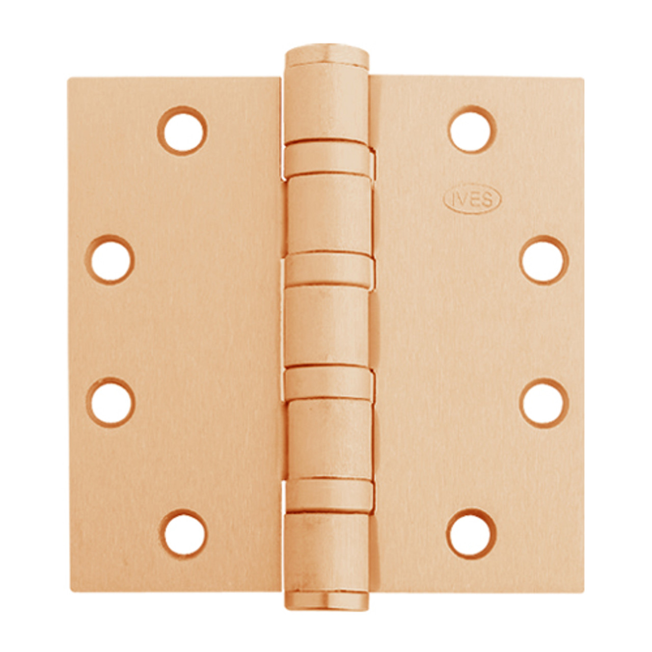 5BB1HW-4-5x4-639-TW4 IVES 5 Knuckle Ball Bearing Full Mortise Hinge with Electric Thru-Wire in Satin Bronze Plated