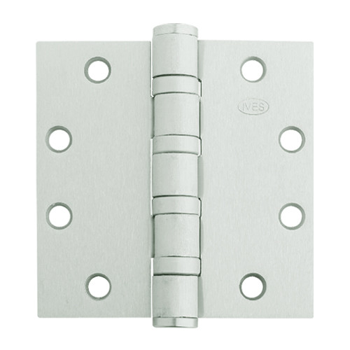 5BB1HW-5x5-619-TW8 IVES 5 Knuckle Ball Bearing Full Mortise Hinge with Electric Thru-Wire in Satin Nickel