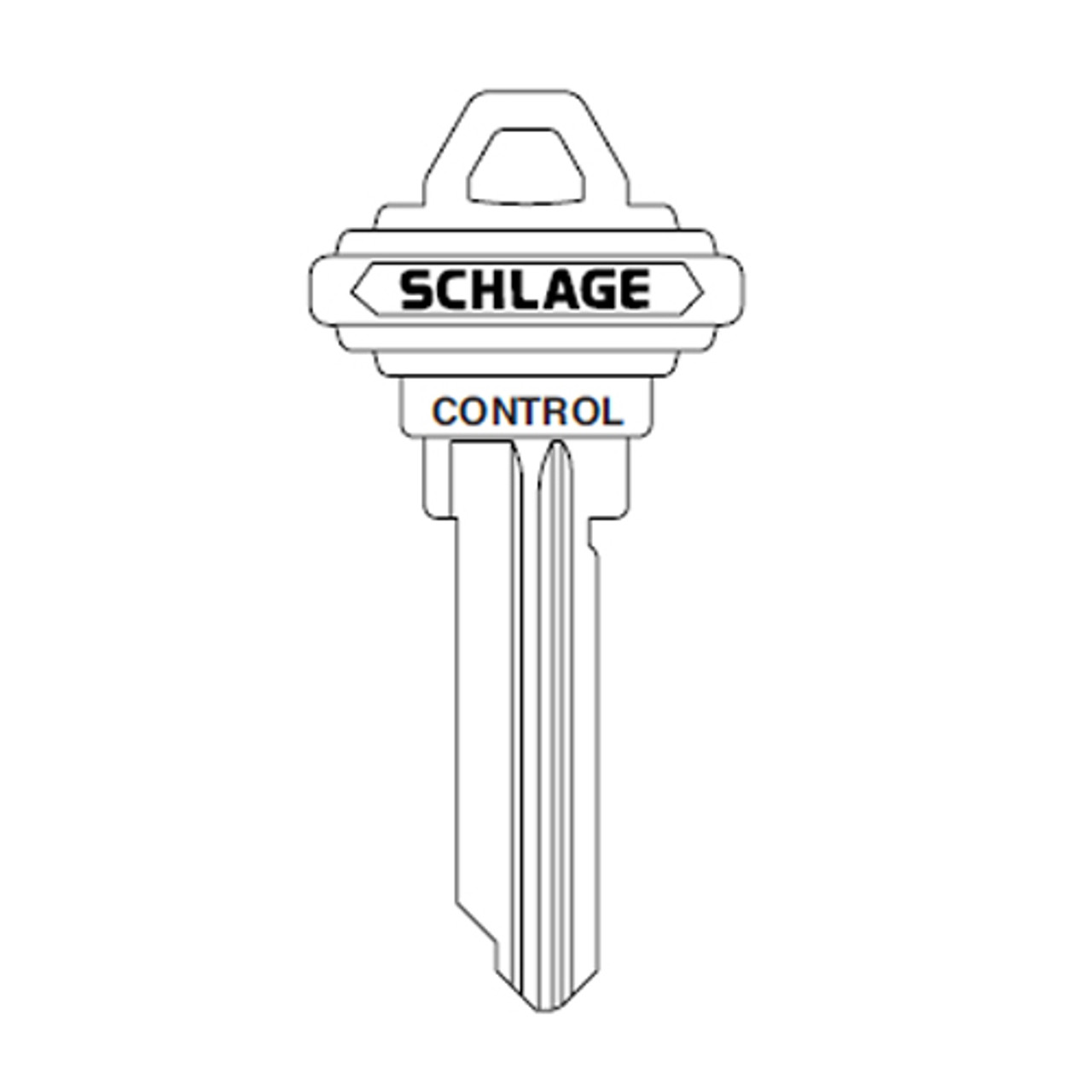 35-056-F Schlage Lock Control Key Blank Standard Bow Embossed Both Sides