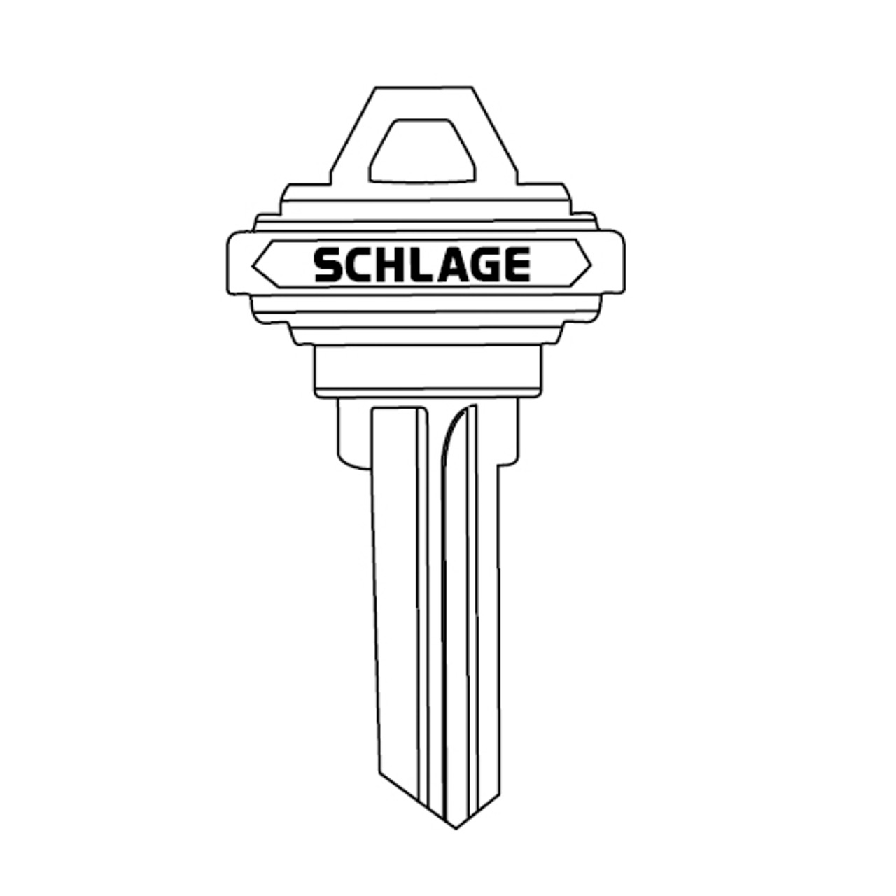 35-100-FG Schlage Lock Key Blank Standard Bow Embossed Both Sides