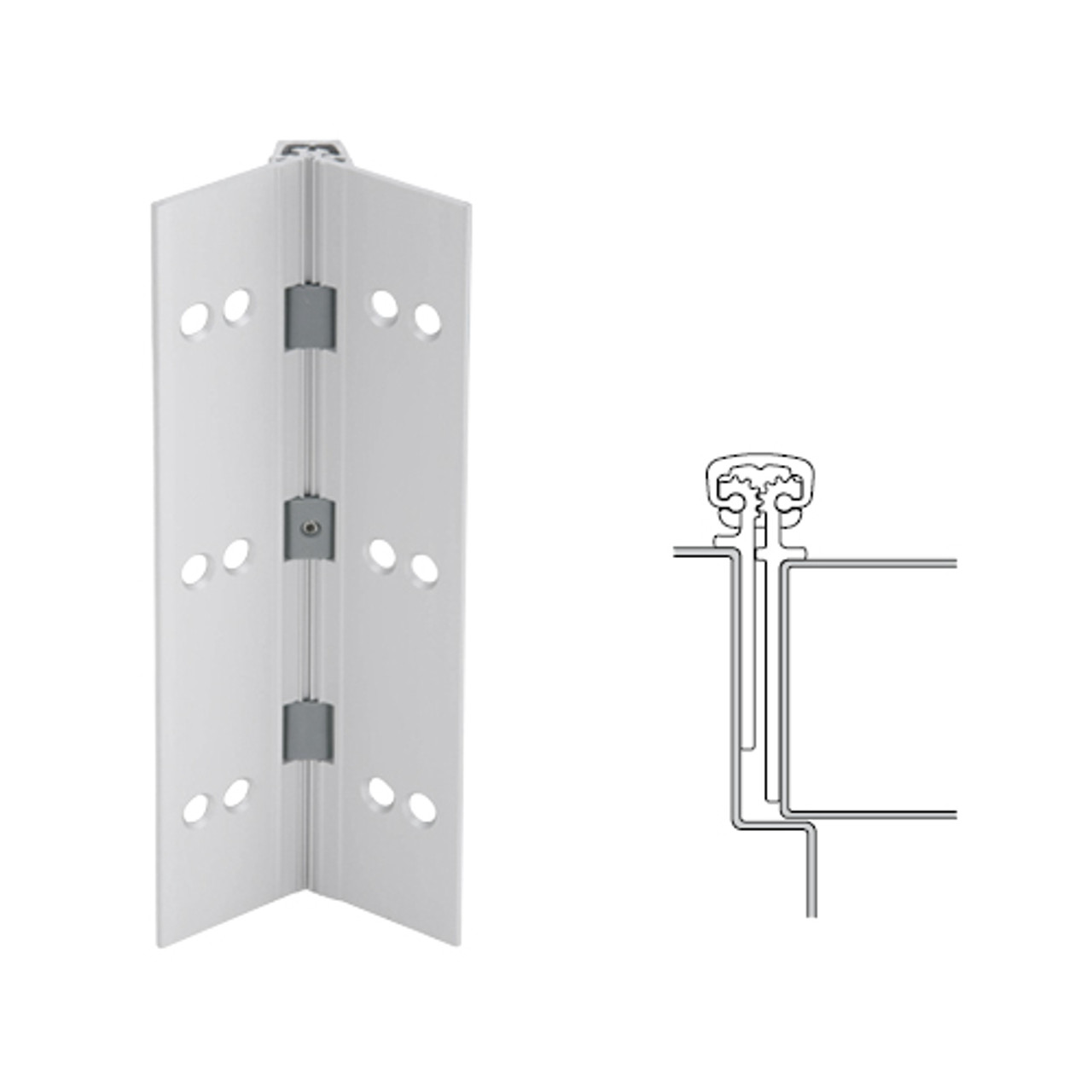 026XY-US28-95 IVES Full Mortise Continuous Geared Hinges in Satin Aluminum