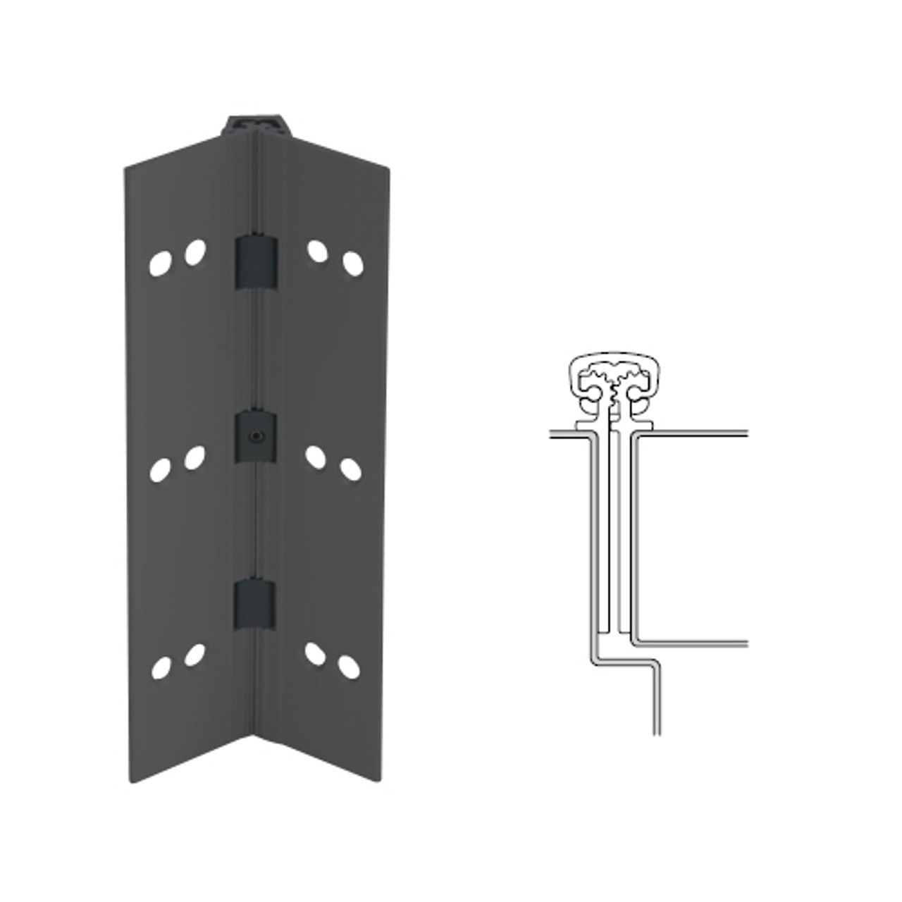 027XY-315AN-85 IVES Full Mortise Continuous Geared Hinges in Anodized Black