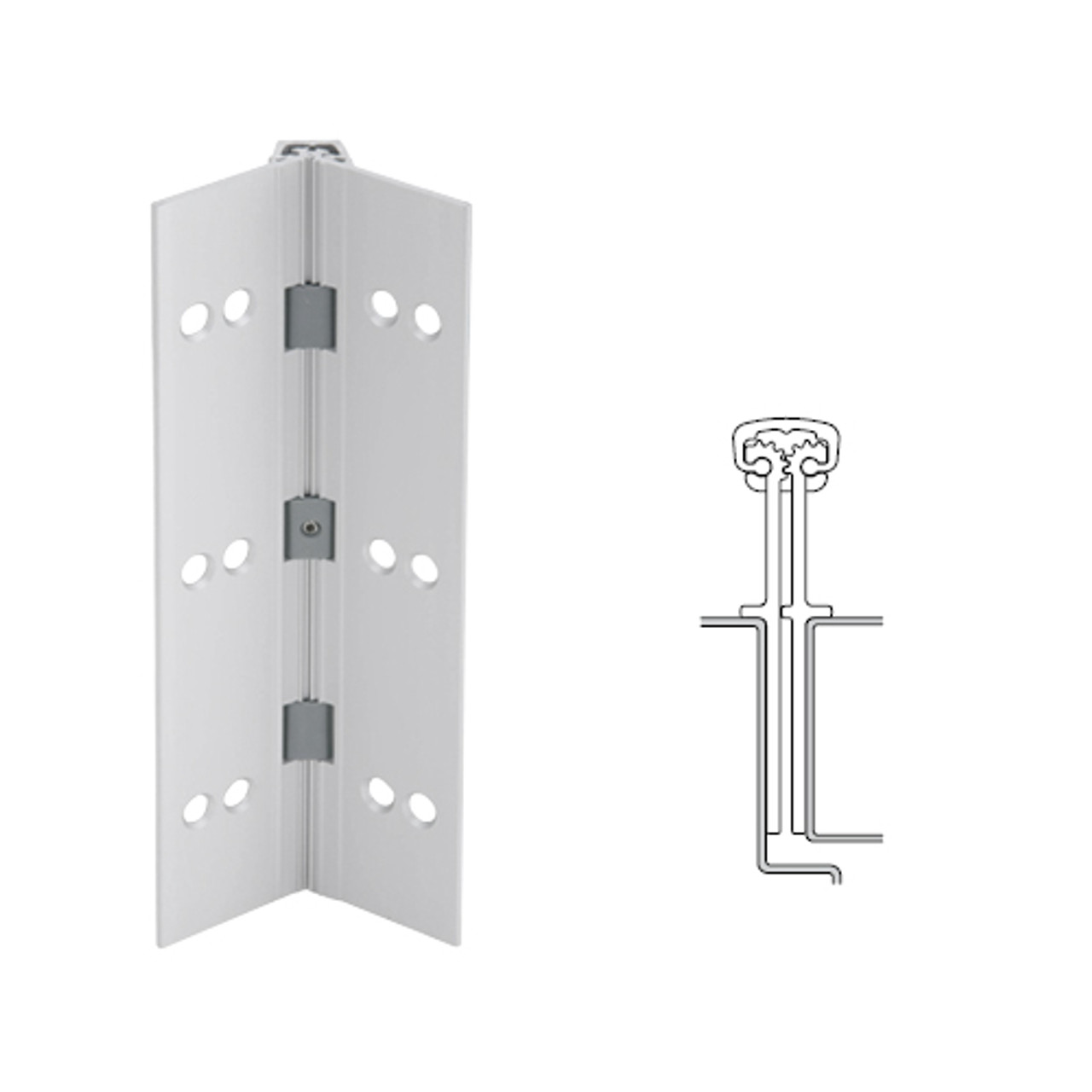 040XY-US28-120 IVES Full Mortise Continuous Geared Hinges in Satin Aluminum