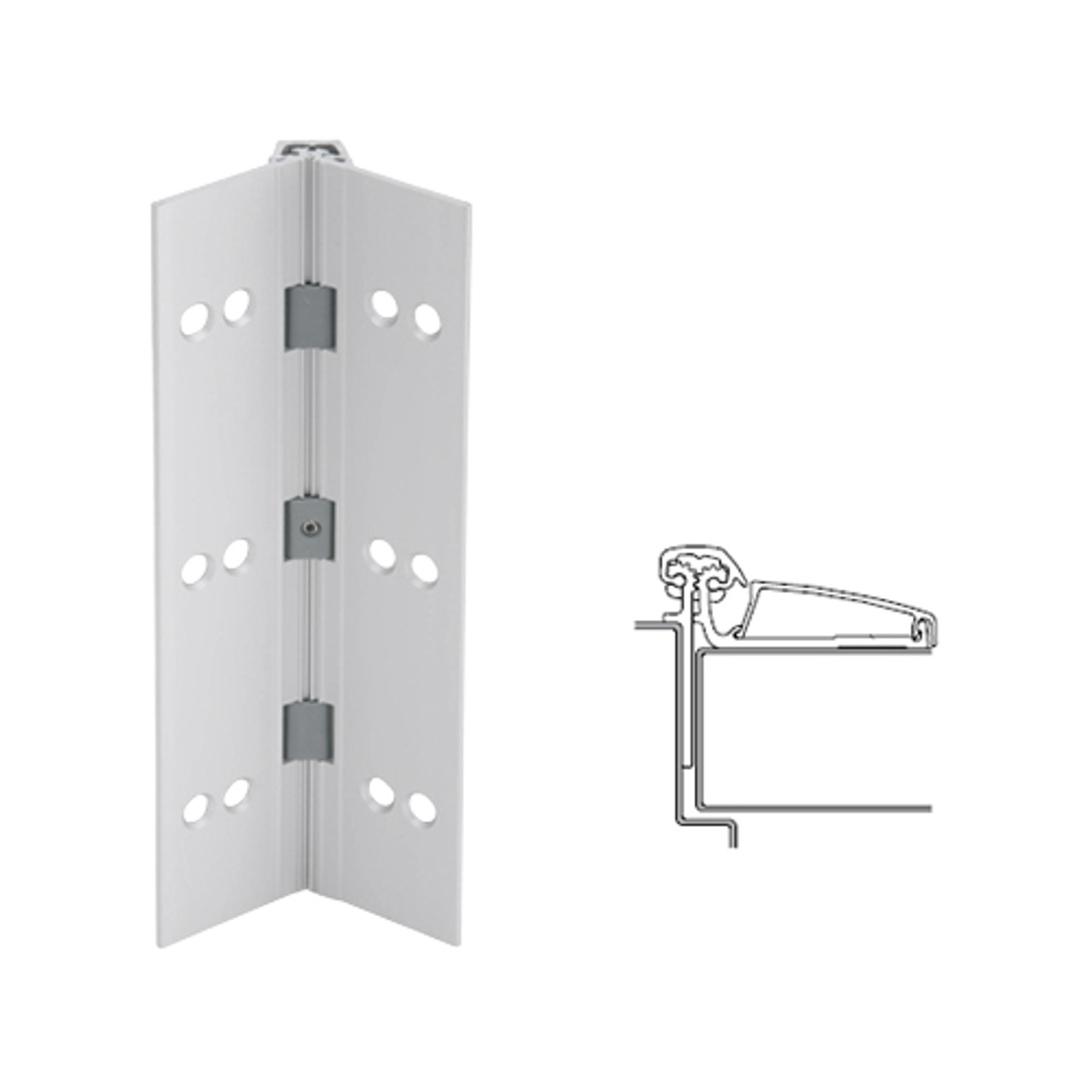 045XY-US28-120 IVES Adjustable Half Surface Continuous Geared Hinges in Satin Aluminum