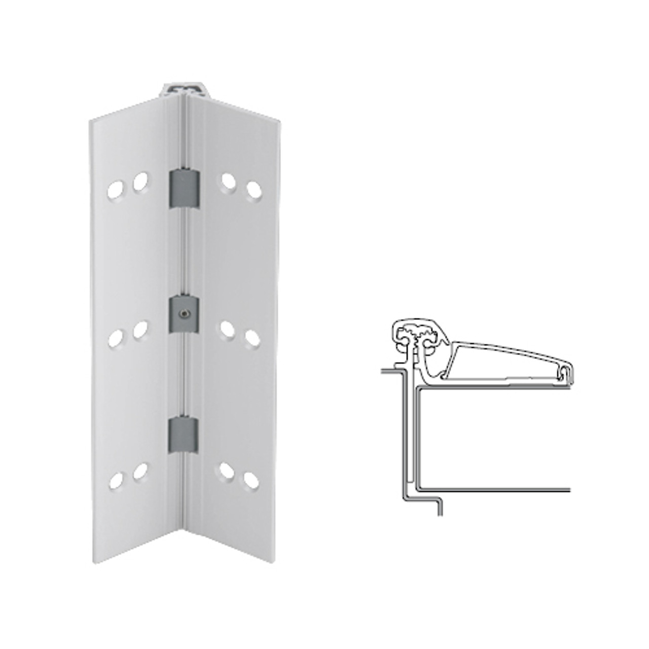 046XY-US28-95 IVES Adjustable Half Surface Continuous Geared Hinges in Satin Aluminum