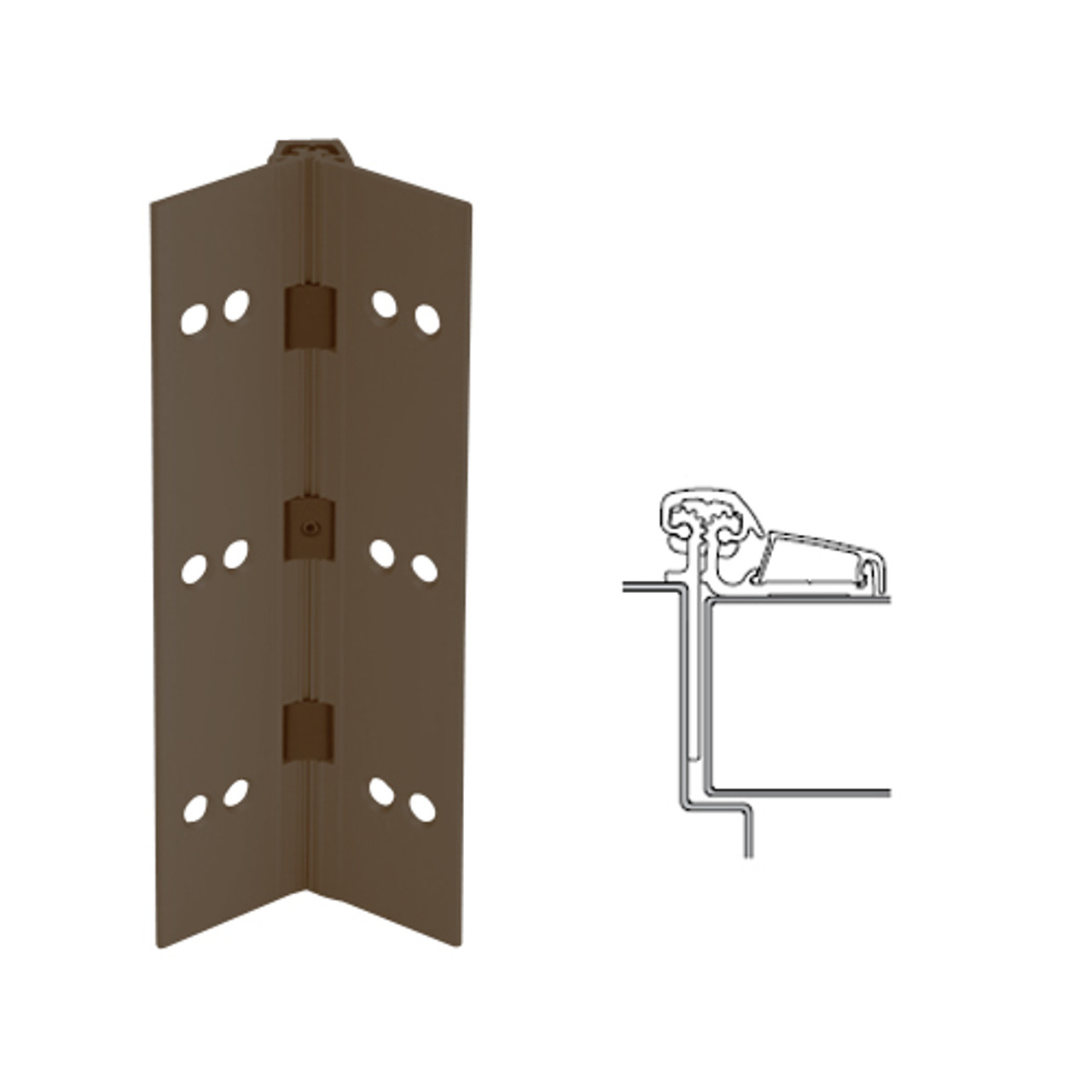 053XY-313AN-120 IVES Adjustable Half Surface Continuous Geared Hinges in Dark Bronze Anodized