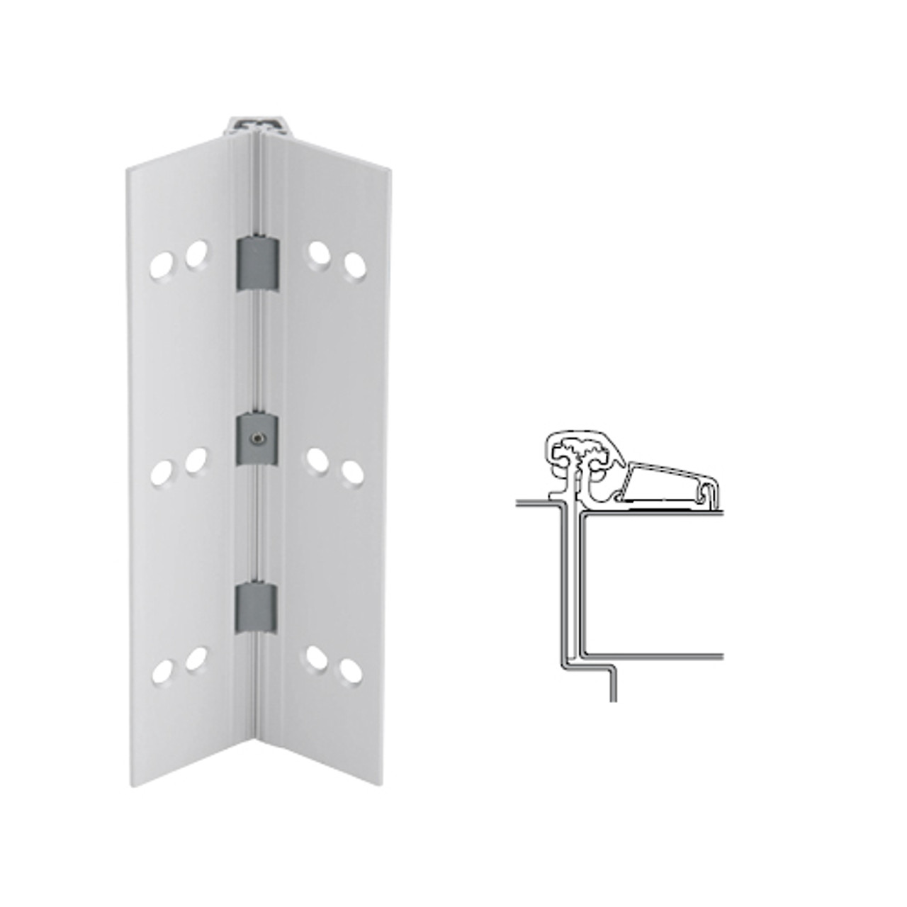 054XY-US28-83 IVES Adjustable Half Surface Continuous Geared Hinges in Satin Aluminum