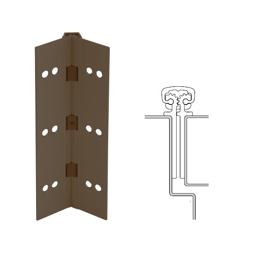112XY-313AN-83-HT IVES Full Mortise Continuous Geared Hinges with Hospital Tip in Dark Bronze Anodized