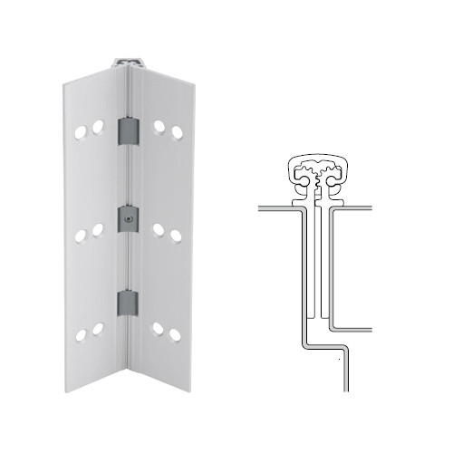 112XY-US28-95-EPT IVES Full Mortise Continuous Geared Hinges with Electrical Power Transfer Prep in Satin Aluminum