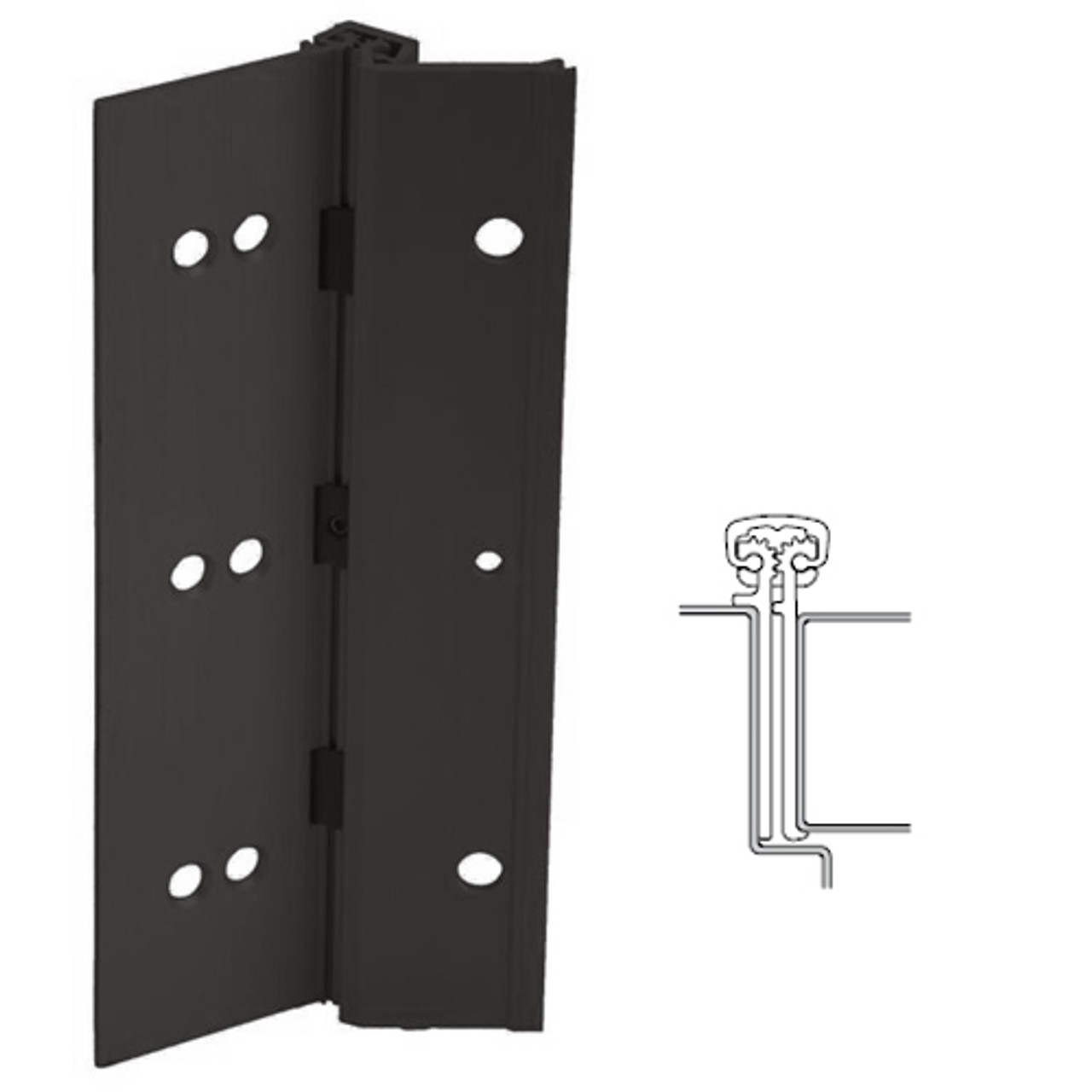 224XY-315AN-85-SECHM IVES Adjustable Full Surface Continuous Geared Hinges with Security Screws - Hex Pin Drive in Anodized Black