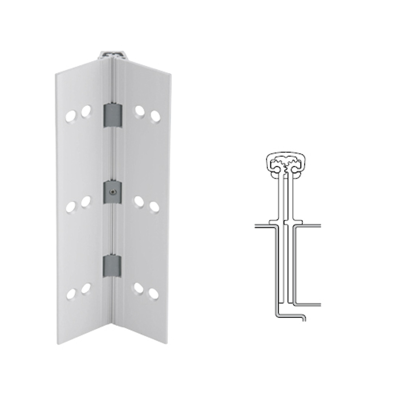 040XY-US28-95-SECHM IVES Full Mortise Continuous Geared Hinges with Security Screws - Hex Pin Drive in Satin Aluminum