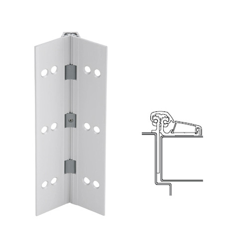 053XY-US28-120-SECHM IVES Adjustable Half Surface Continuous Geared Hinges with Security Screws - Hex Pin Drive in Satin Aluminum