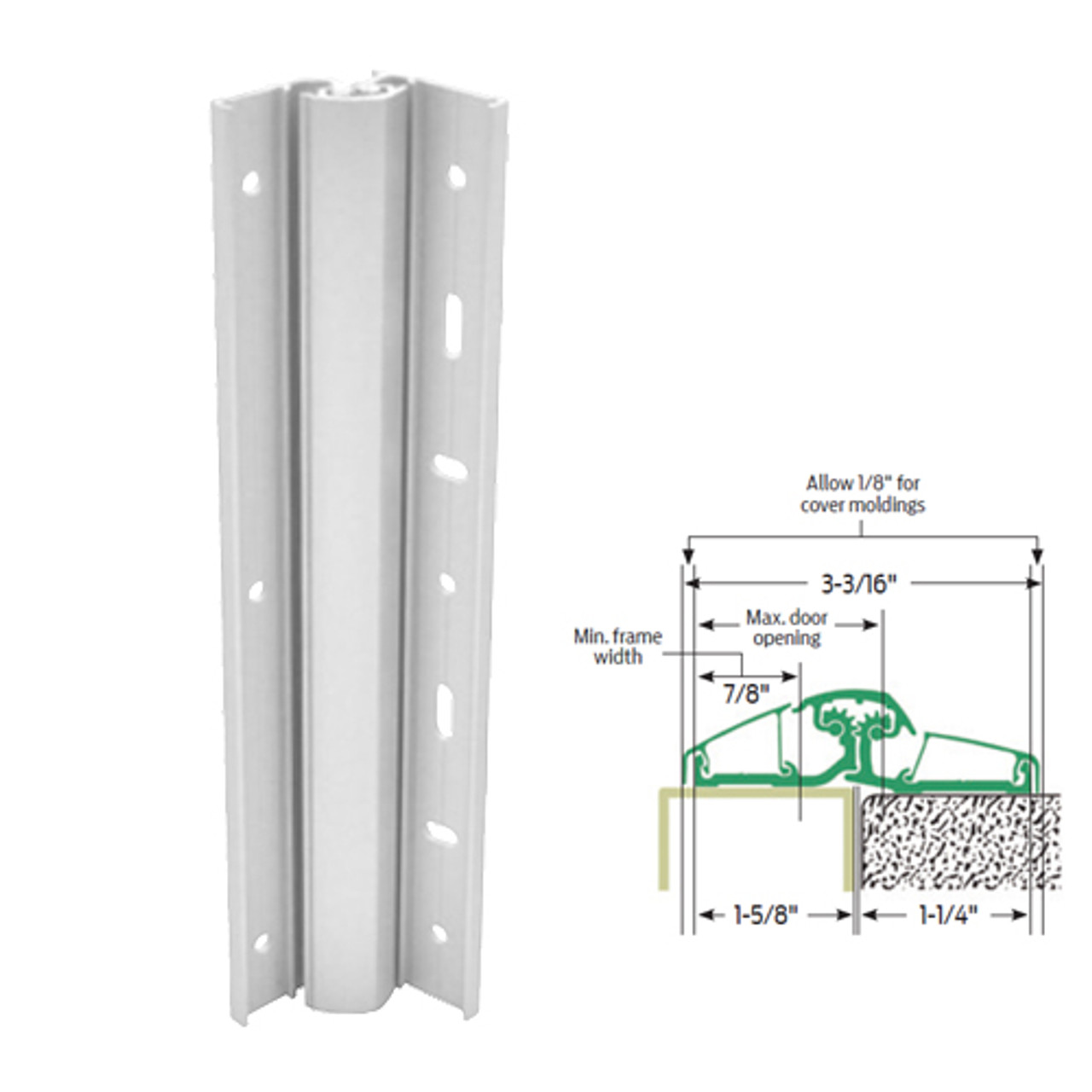 157XY-US28-95-SECHM IVES Adjustable Full Surface Continuous Geared Hinges with Security Screws - Hex Pin Drive in Satin Aluminum