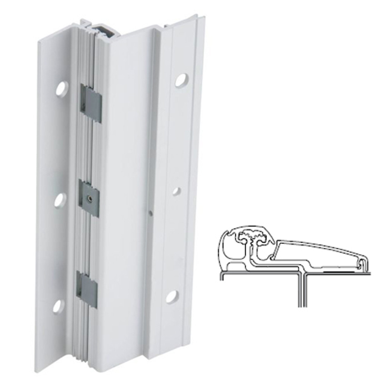 210XY-US28-95-SECHM IVES Adjustable Full Surface Continuous Geared Hinges with Security Screws - Hex Pin Drive in Satin Aluminum