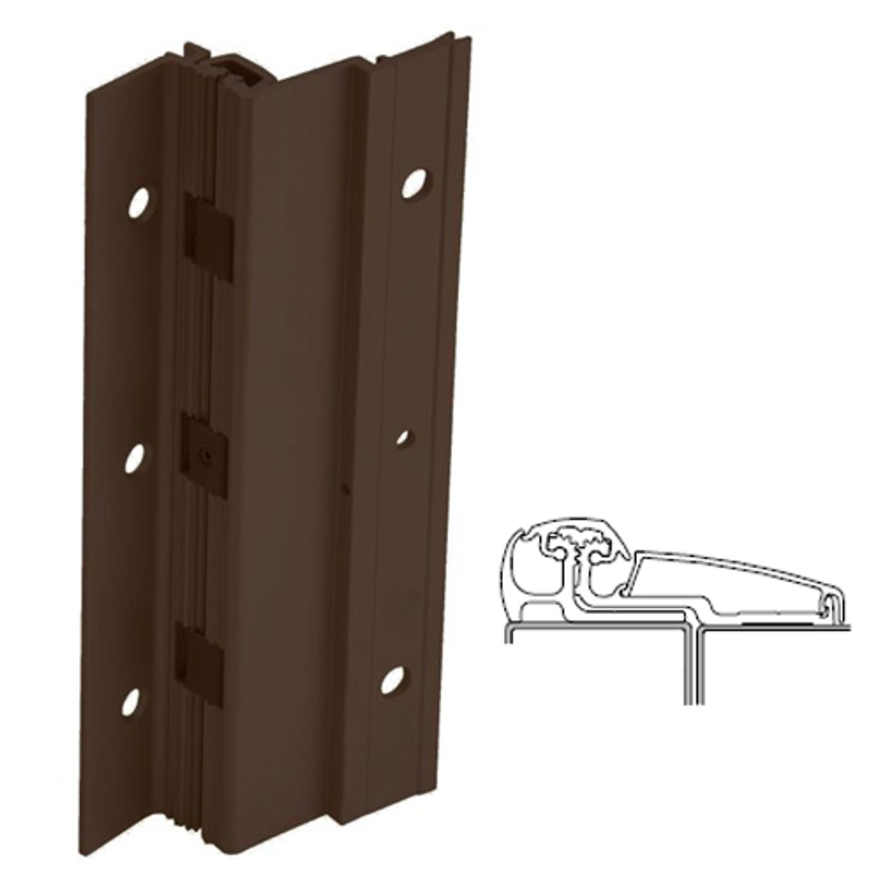 210XY-313AN-83-SECHM IVES Adjustable Full Surface Continuous Geared Hinges with Security Screws - Hex Pin Drive in Dark Bronze Anodized