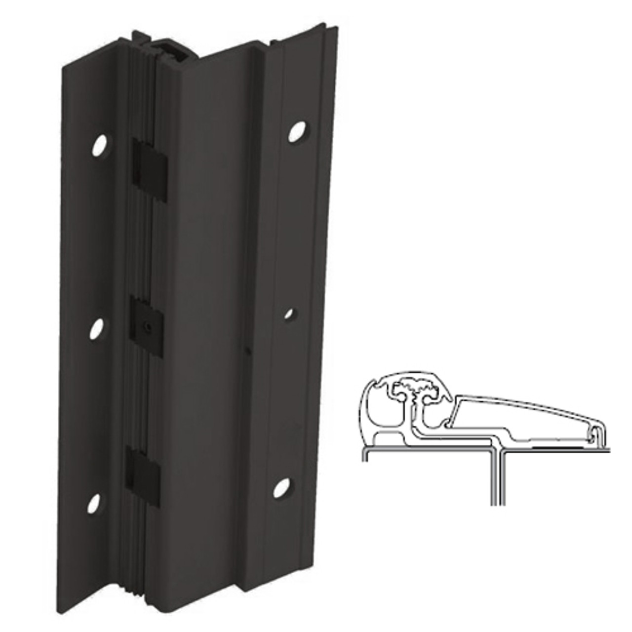 210XY-315AN-85-SECHM IVES Adjustable Full Surface Continuous Geared Hinges with Security Screws - Hex Pin Drive in Anodized Black