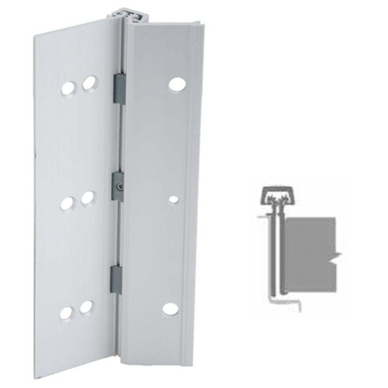 224HD-US28-85-SECWDHM IVES Full Mortise Continuous Geared Hinges with Security Screws - Hex Pin Drive in Satin Aluminum