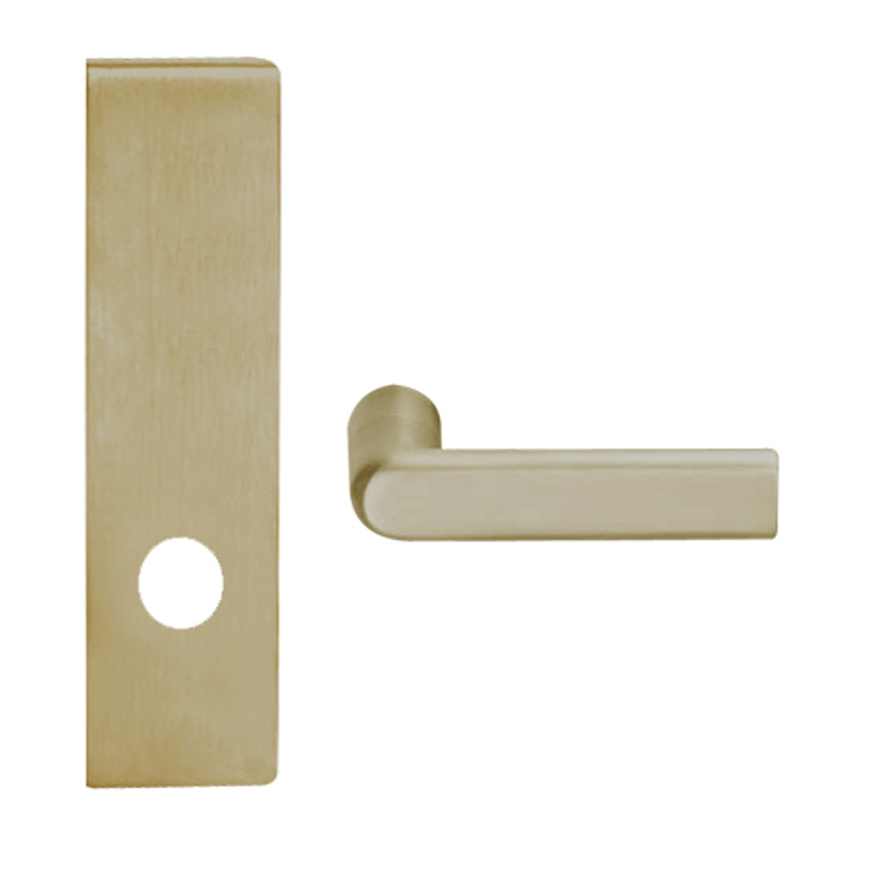 L9010-01N-612 Schlage L Series Passage Latch Commercial Mortise Lock with 01 Cast Lever Design in Satin Bronze