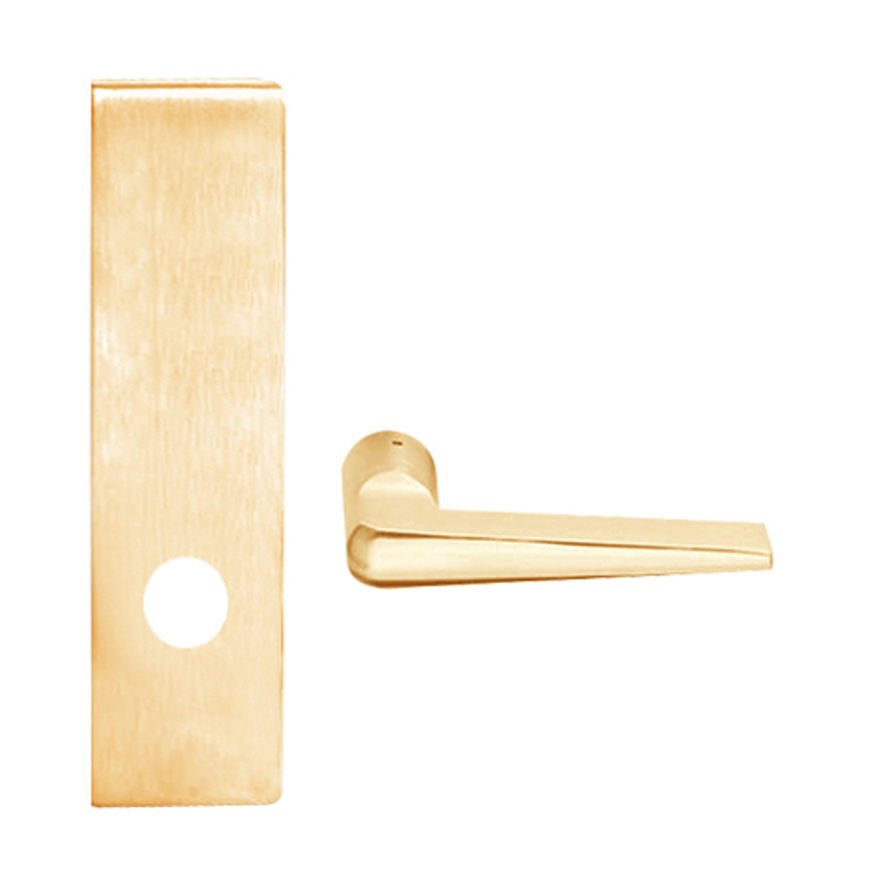 L9010-05N-606 Schlage L Series Passage Latch Commercial Mortise Lock with 05 Cast Lever Design in Satin Brass