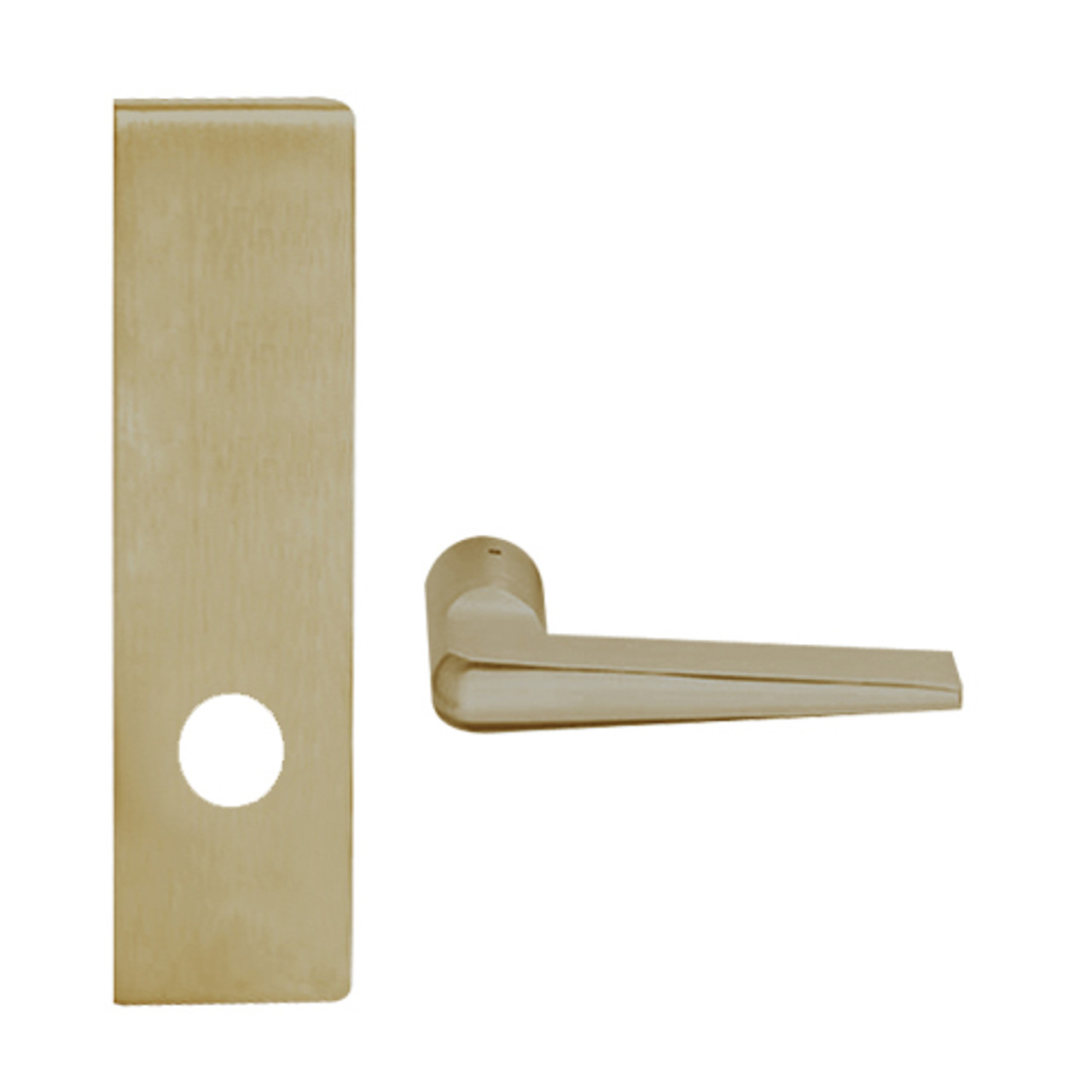 L9010-05N-612 Schlage L Series Passage Latch Commercial Mortise Lock with 05 Cast Lever Design in Satin Bronze