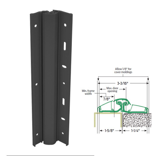 157XY-315AN-95-SECWDHM IVES Adjustable Full Surface Continuous Geared Hinges with Security Screws - Hex Pin Drive in Anodized Black