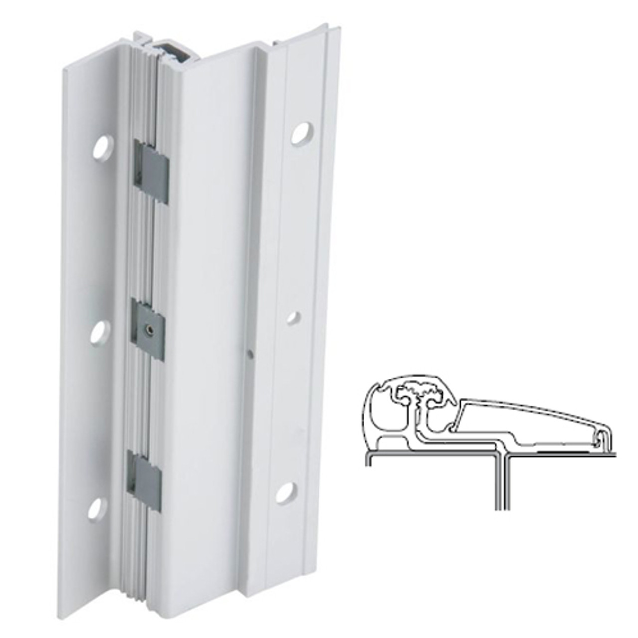 210XY-US28-83-SECWDHM IVES Adjustable Full Surface Continuous Geared Hinges with Security Screws - Hex Pin Drive in Satin Aluminum