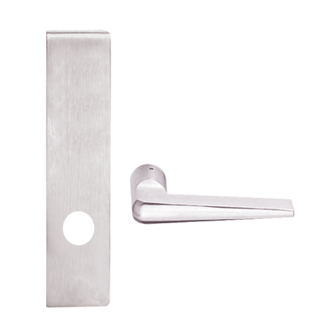 L9010-05L-629 Schlage L Series Passage Latch Commercial Mortise Lock with 05 Cast Lever Design in Bright Stainless Steel