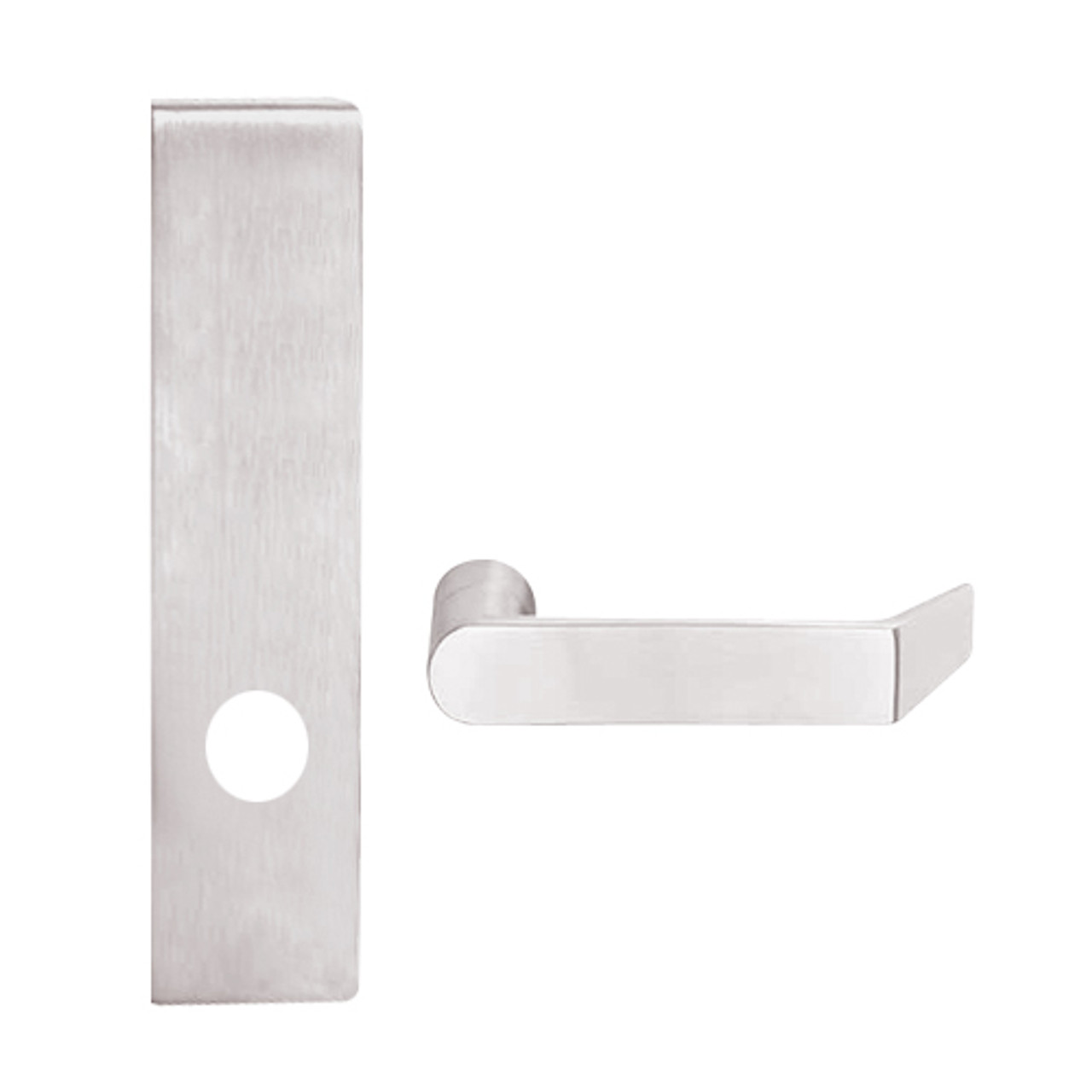L9010-06L-629 Schlage L Series Passage Latch Commercial Mortise Lock with 06 Cast Lever Design in Bright Stainless Steel