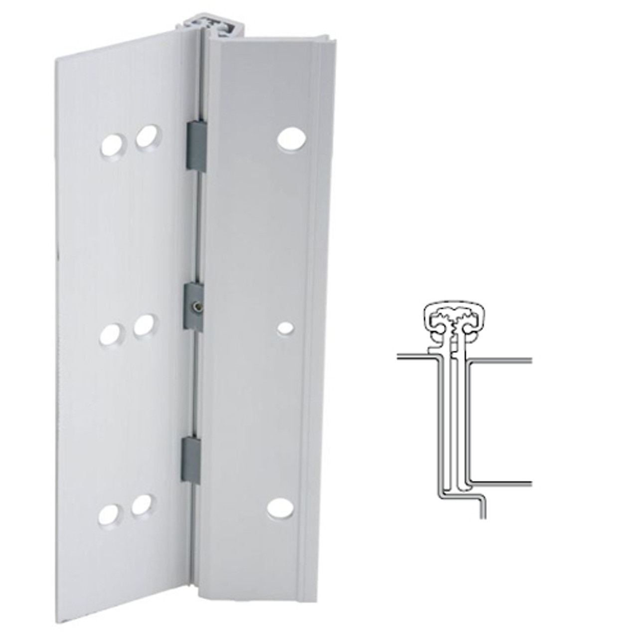 224XY-US28-95-WD IVES Adjustable Full Surface Continuous Geared Hinges with Wood Screws in Satin Aluminum