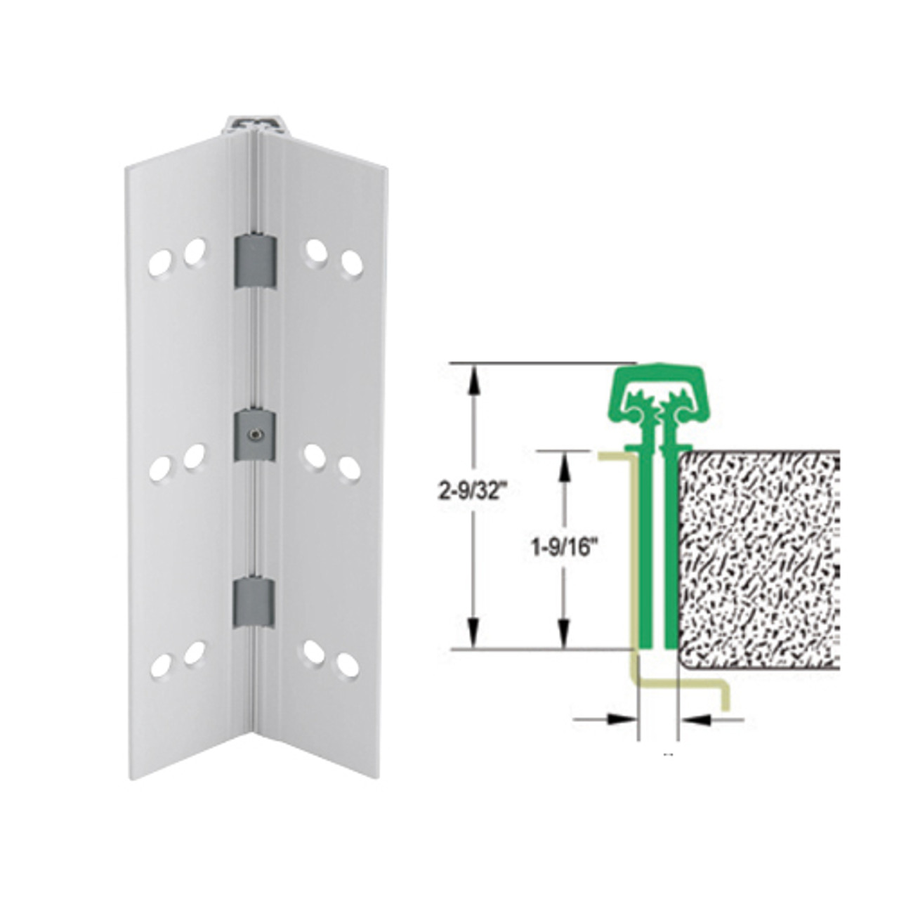 112HD-US28-83-WD IVES Full Mortise Continuous Geared Hinges with Wood Screws in Satin Aluminum