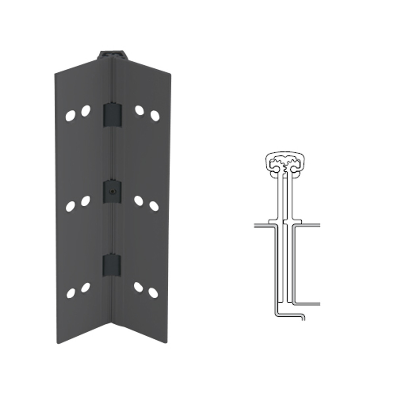 040XY-315AN-120-WD IVES Full Mortise Continuous Geared Hinges with Wood Screws in Anodized Black