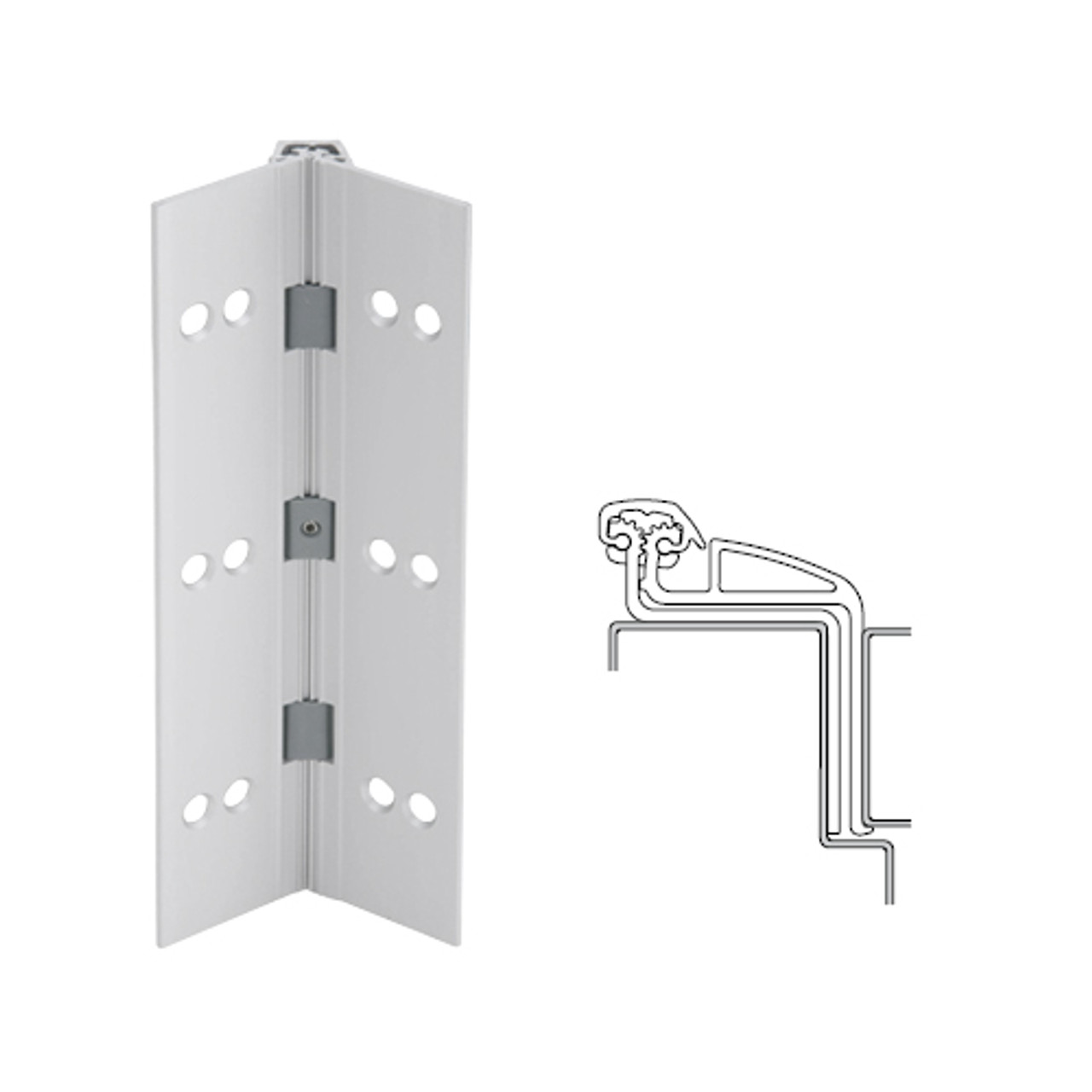 041XY-US28-85-WD IVES Full Mortise Continuous Geared Hinges with Wood Screws in Satin Aluminum