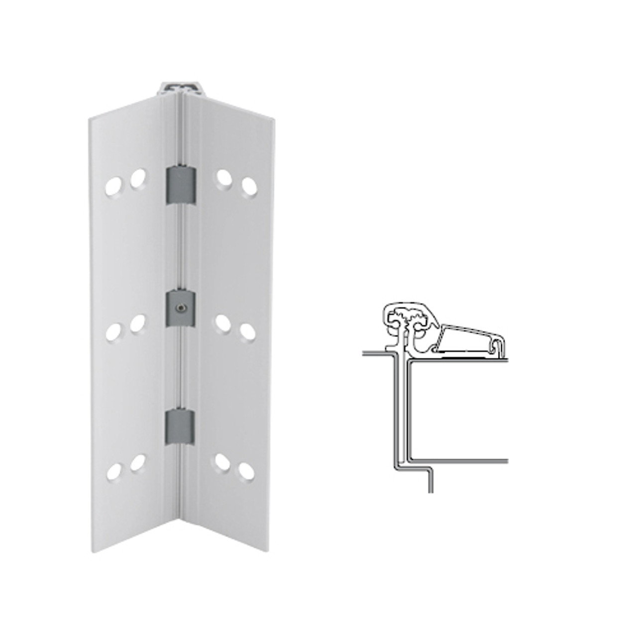 054XY-US28-83-WD IVES Adjustable Half Surface Continuous Geared Hinges with Wood Screws in Satin Aluminum