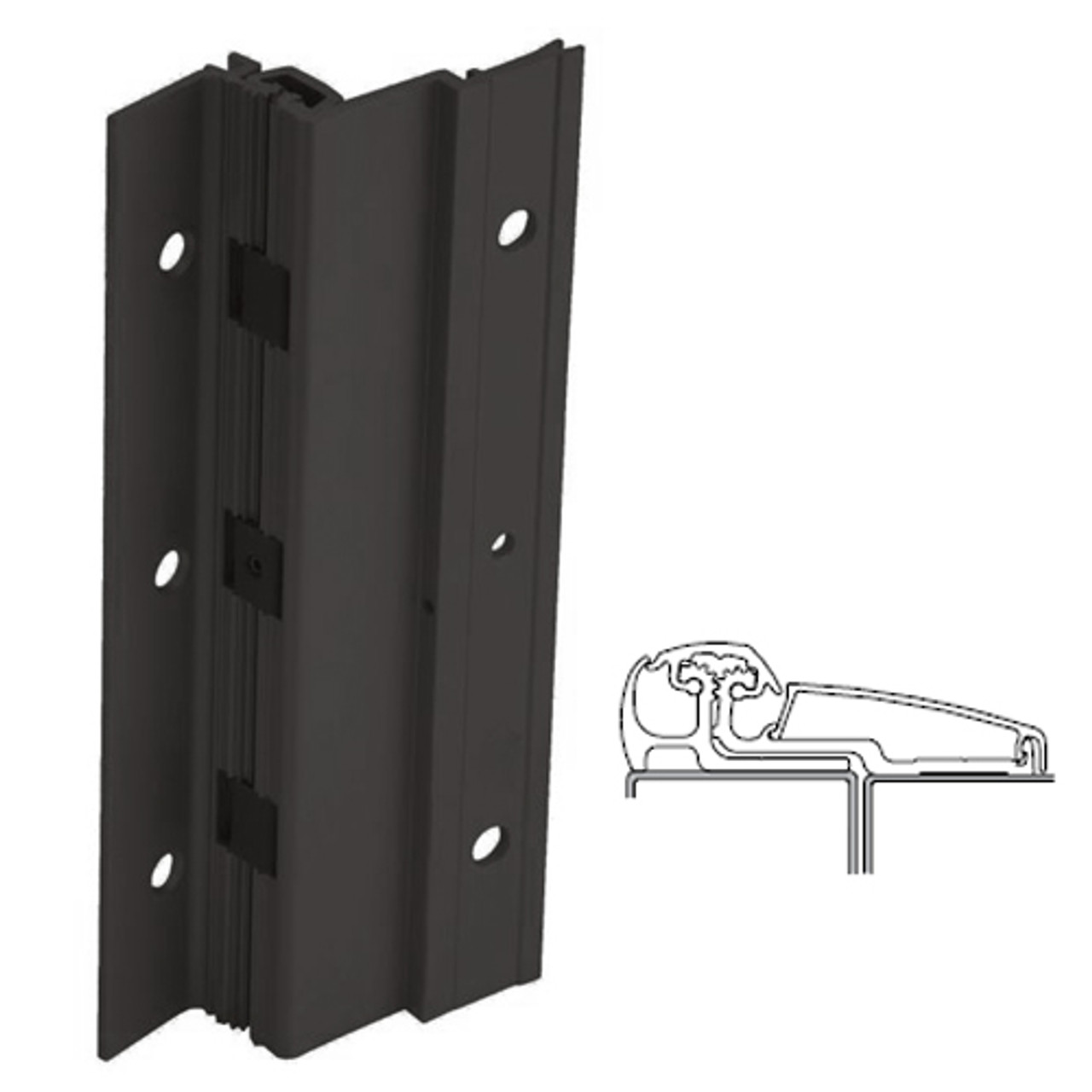 210XY-315AN-83-WD IVES Adjustable Full Surface Continuous Geared Hinges with Wood Screws in Anodized Black