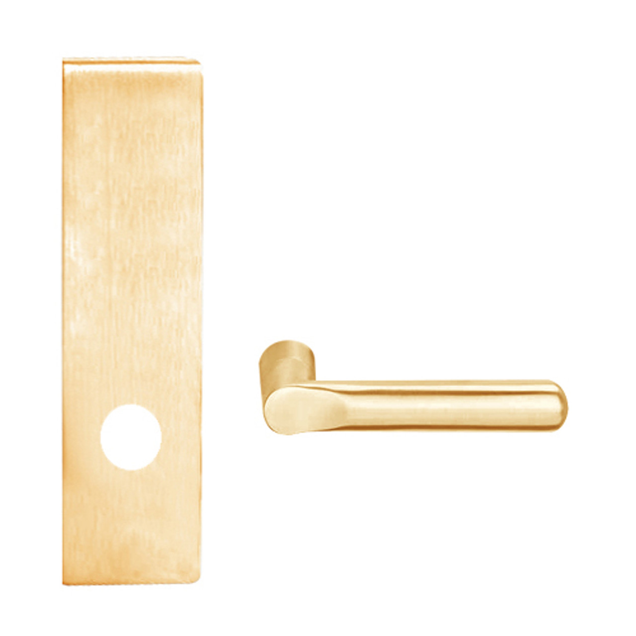 L9040-18N-606 Schlage L Series Privacy Commercial Mortise Lock with 18 Cast Lever Design in Satin Brass