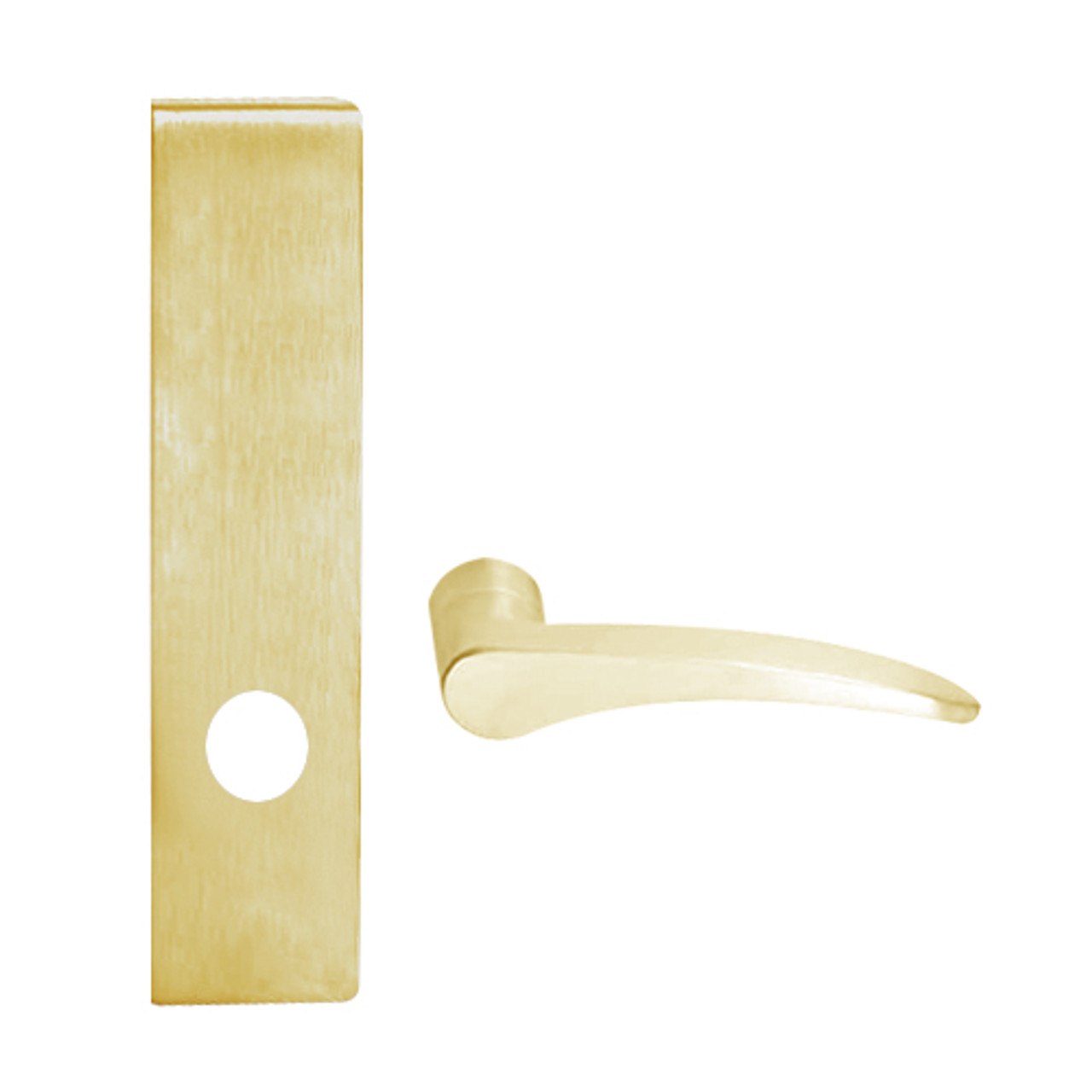 L9040-12L-606-LH Schlage L Series Privacy Commercial Mortise Lock with 12 Cast Lever Design in Satin Brass