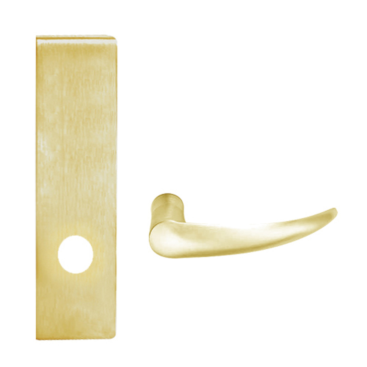 L0170-OME-N-606 Schlage L Series Single Dummy Trim Commercial Mortise Lock with Omega Lever Design in Satin Brass