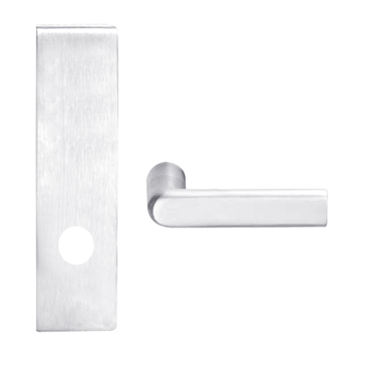 L0172-01N-625 Schlage L Series Double Dummy Trim Commercial Mortise Lock with 01 Cast Lever Design in Bright Chrome