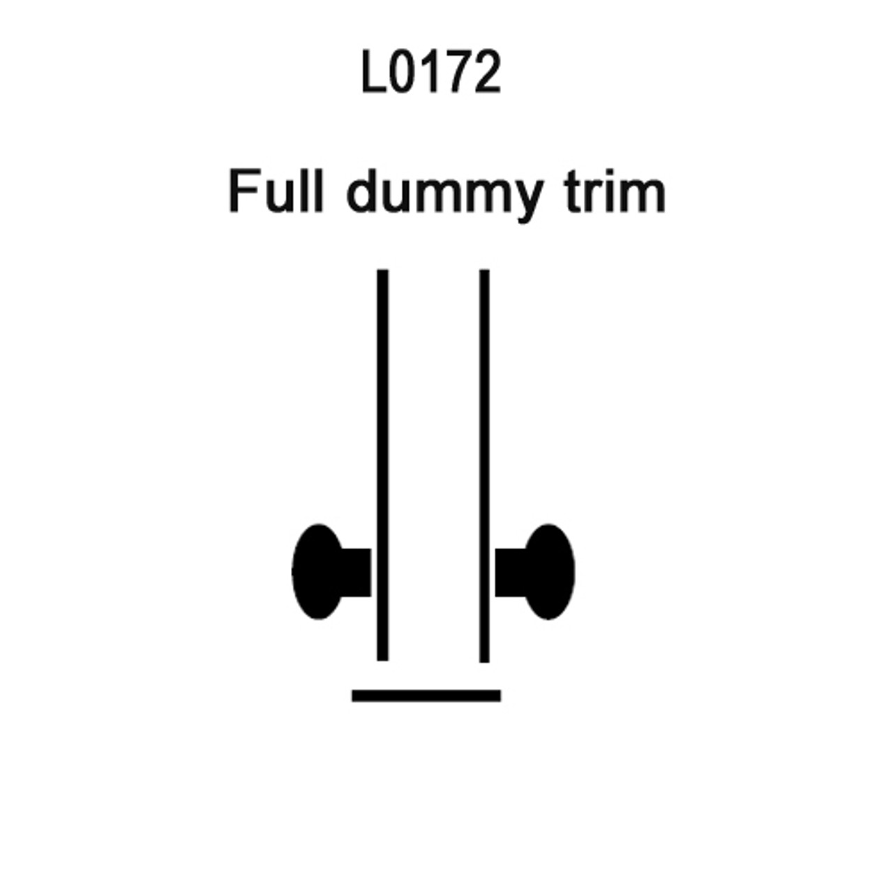 L0172-18L-630, Schlage Full Dummy, Mortise Lock, 18 Lever, L Escutcheon, Satin Stainless Steel Finish
