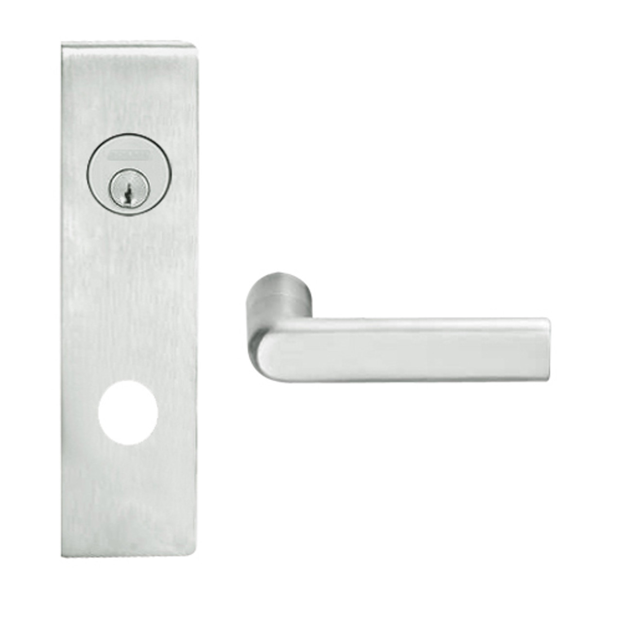 L9050P-01N-619 Schlage L Series Entrance Commercial Mortise Lock with 01 Cast Lever Design in Satin Nickel