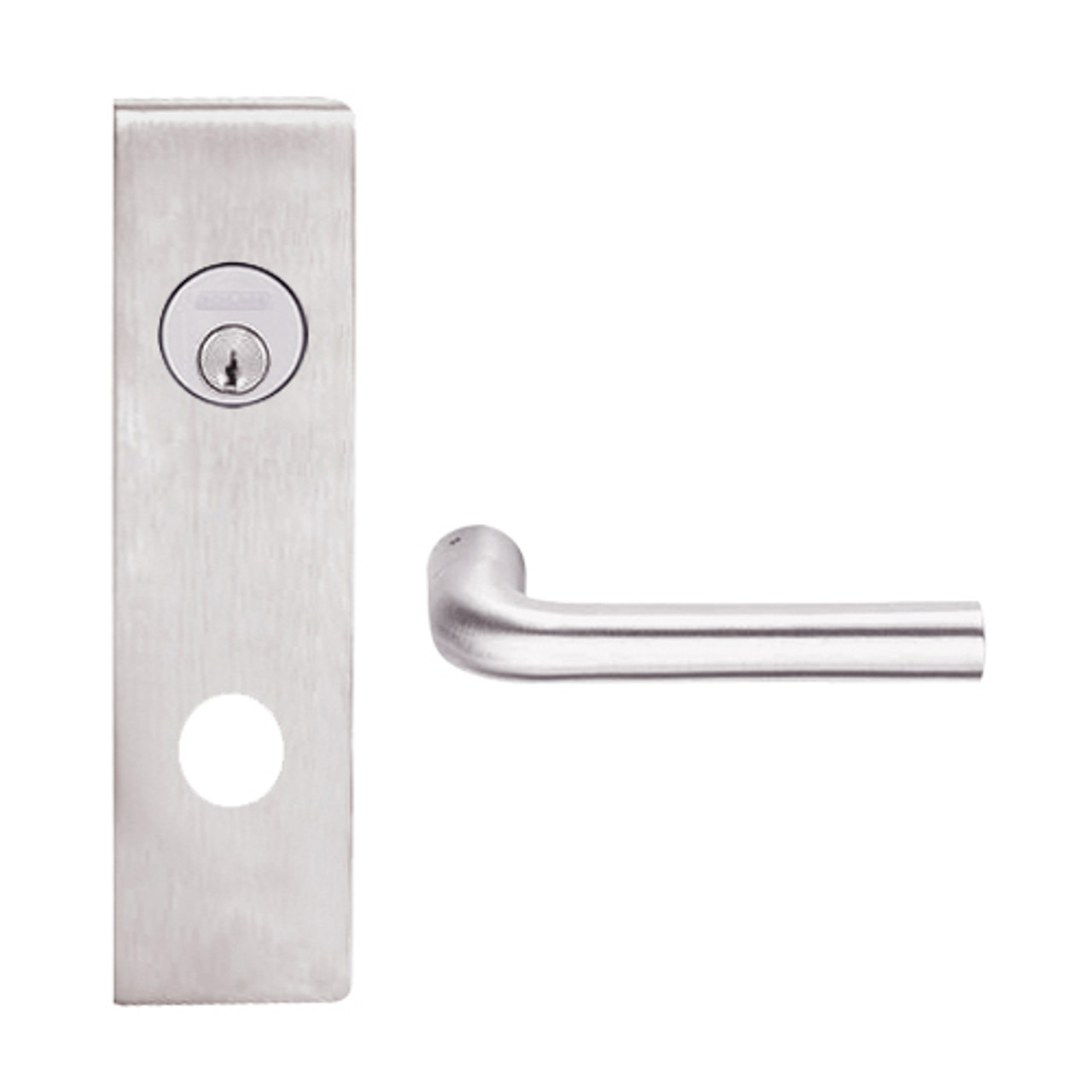 L9050P-02N-629 Schlage L Series Entrance Commercial Mortise Lock with 02 Cast Lever Design in Bright Stainless Steel