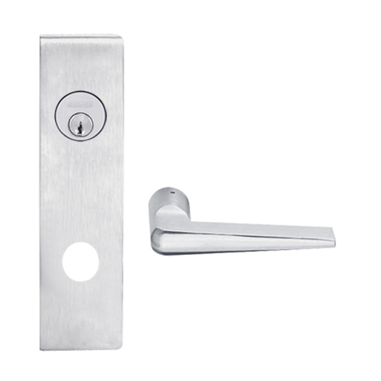 L9050P-05N-626 Schlage L Series Entrance Commercial Mortise Lock with 05 Cast Lever Design in Satin Chrome