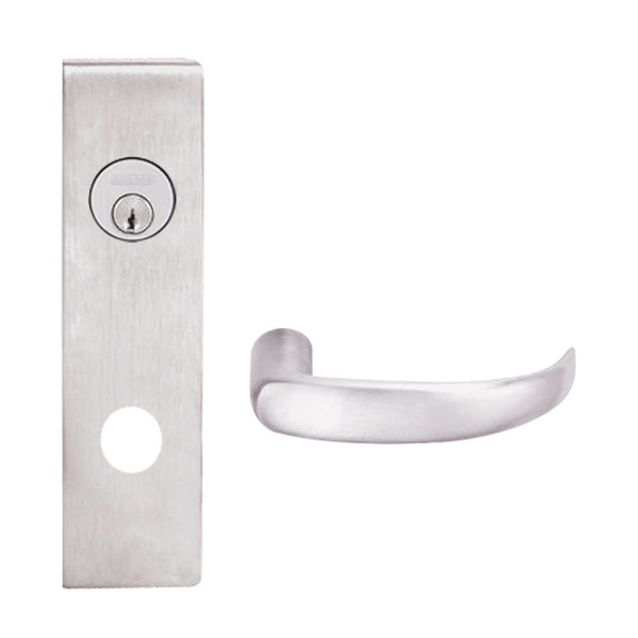L9050P-17N-629 Schlage L Series Entrance Commercial Mortise Lock with 17 Cast Lever Design in Bright Stainless Steel