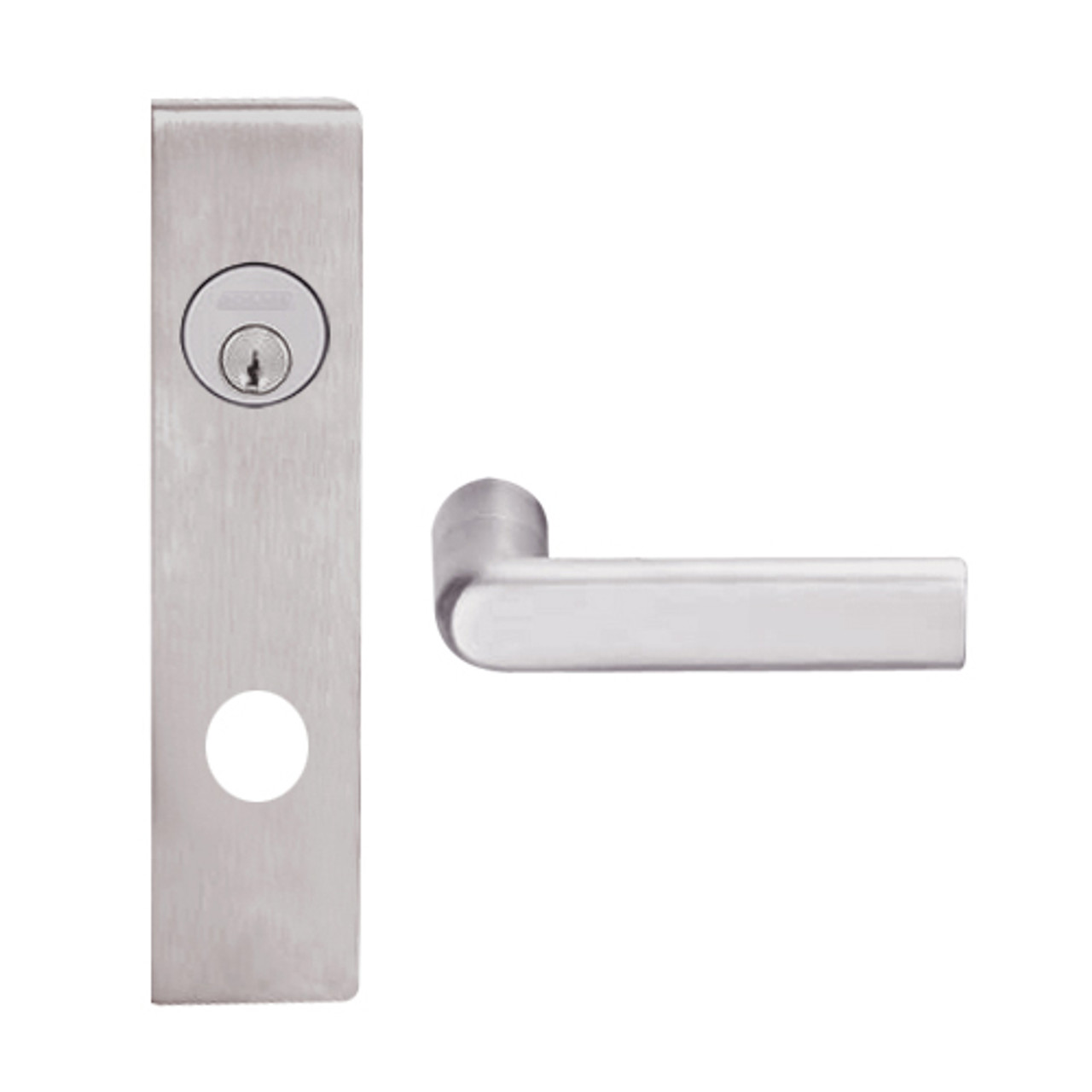 L9050P-01L-630 Schlage L Series Entrance Commercial Mortise Lock with 01 Cast Lever Design in Satin Stainless Steel