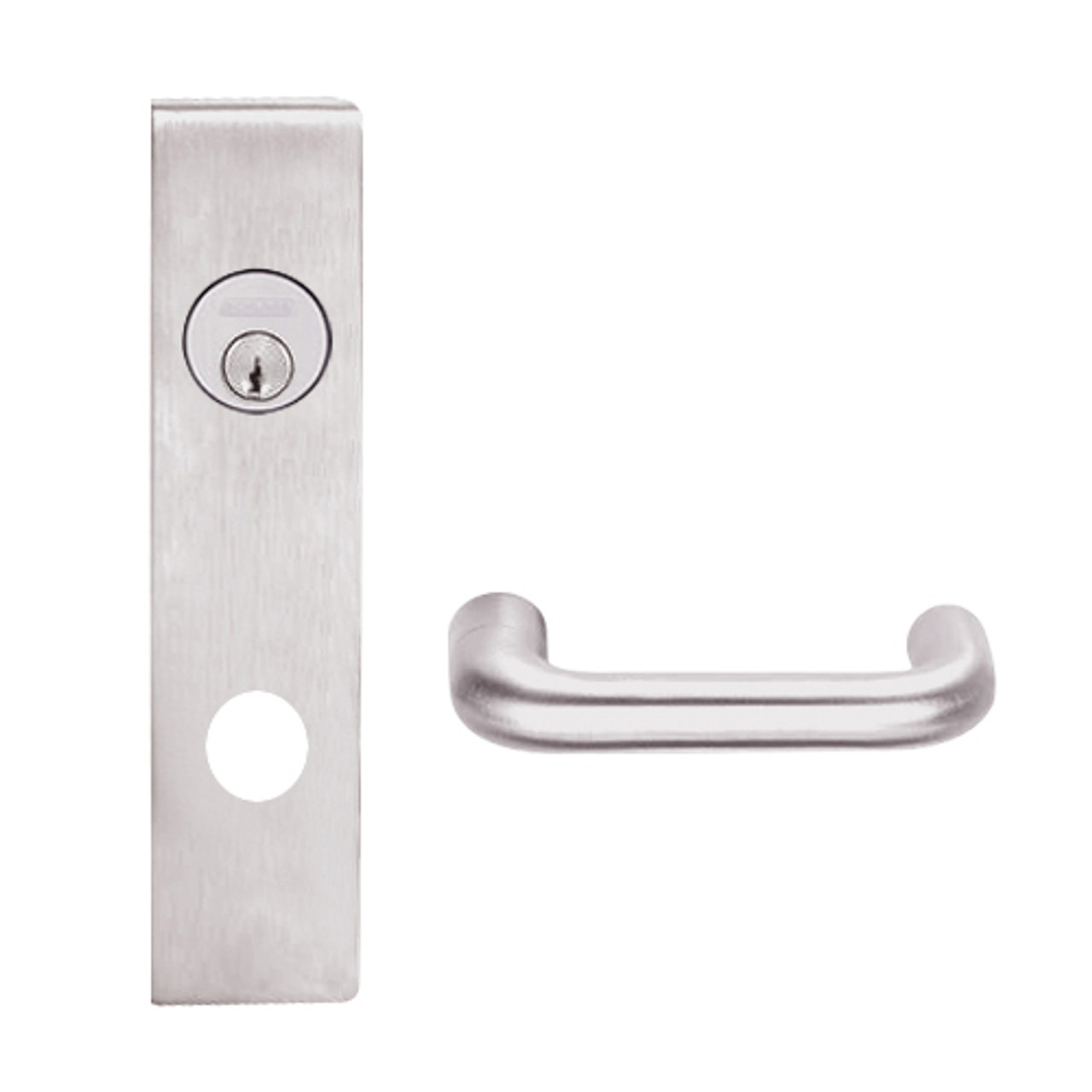 L9050P-03L-629 Schlage L Series Entrance Commercial Mortise Lock with 03 Cast Lever Design in Bright Stainless Steel