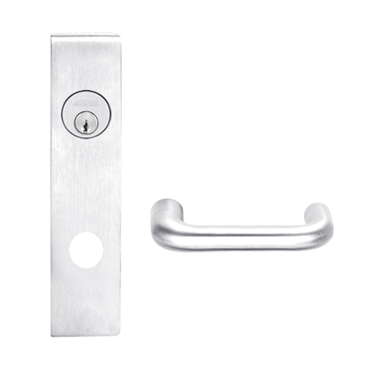 L9070P-03L-625 Schlage L Series Classroom Commercial Mortise Lock with 03 Cast Lever Design in Bright Chrome